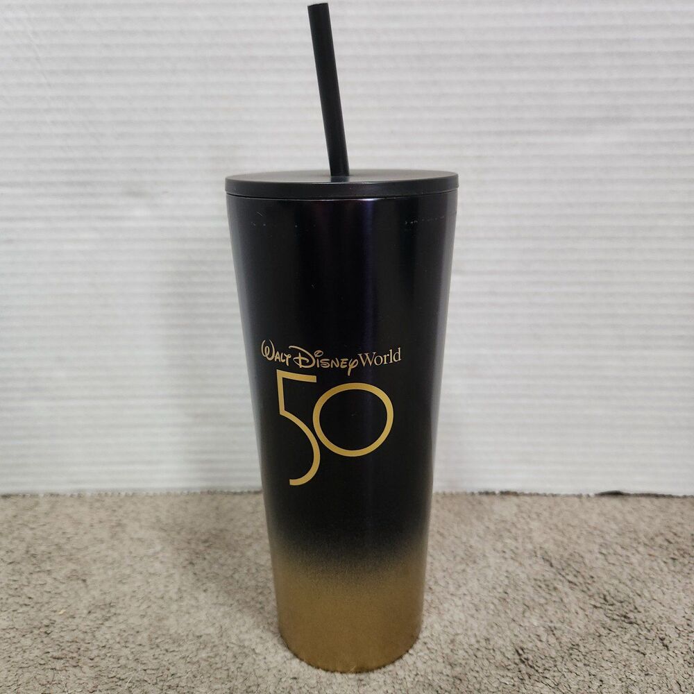 Walt Disney World 50th Anniversary Starbucks Stainless Steel Tumbler Bla…